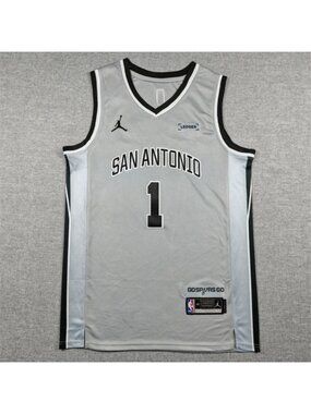 Youths Kids Victor Wembanyama Silver Stitched Jersey